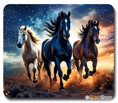 Wild Horses & Starry Night - Mousepad / PC Mouse Pad - Mustangs Stallions GIFT • $8.97