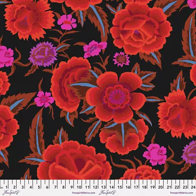 Kaffe Fassett Embroidered Shawl Gp106 Red Floral Cotton Fabric 1/2 Yd • $6.70