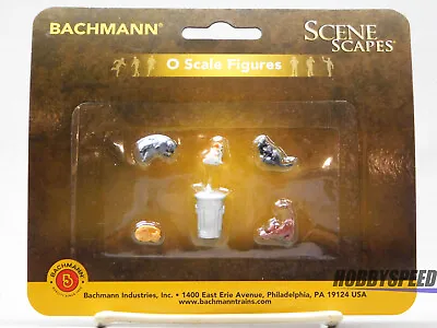 BACHMANN CATS WITH GARBAGE CAN FIGURES 6 PIECES O GAUGE Animals BAC33157 NEW • $17.84