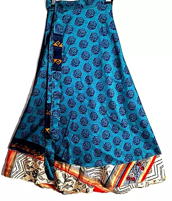 Incredible-art Women's Indian Sari Wrap Skirt Handmade Reversible Vintage Hippie • $26.06