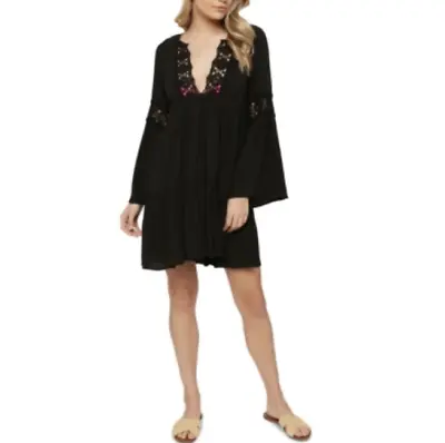 O'Neill Black Saltwater Bell Sleeve Swim Cover Up Dress Size M • $22.50