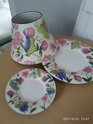 Yankee Candle 'butterfly Garden' Large Shade & Plate Set + Small Plate - Perfect • £35