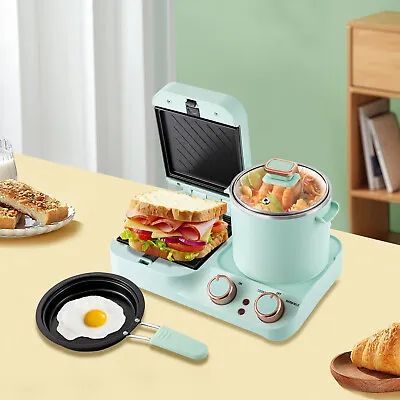 3 In1 Breakfast Maker Electric Mini Toaster Bread Multifunctional Sandwich Maker • $71.25