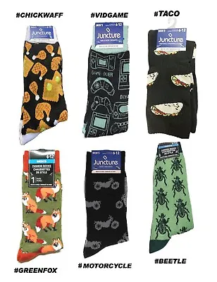 Mens Funky NOVELTY SOCKS-Chicken & Waffle-Game-Fox-Beetle-Taco-Motorcycle-CHOOSE • $3.97