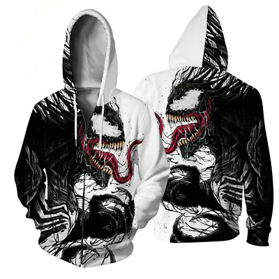 Marvel Venom Hoodie 3D Print Sweatshirt Hooded Pullover Men Women Casual Jacket • £33.56