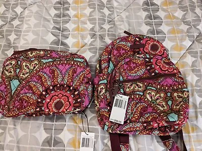Vera Bradley Small Backpack & Makeup Bag • $50