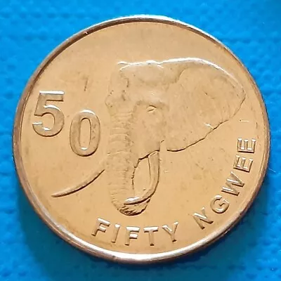 Zambia 50 Ngwee 2012 Elephant • $1.30