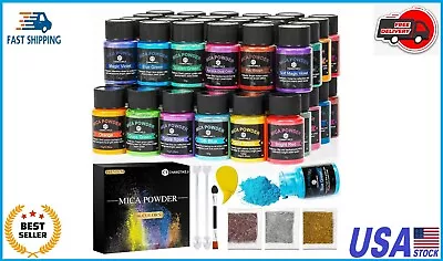 Mica Powder，36 Colors - 10g/Bottle Of Natural Pigment Powder For Epoxy Resin • $30.99