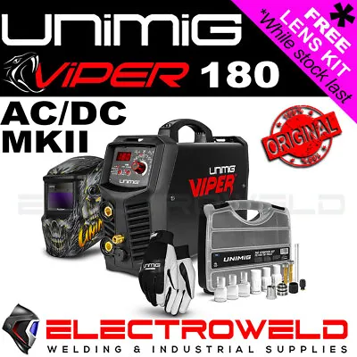 UNIMIG Viper 180 AC/DC MK II Tig Welder + Helmet Consumable Gloves ACDC PK11086 • $1789