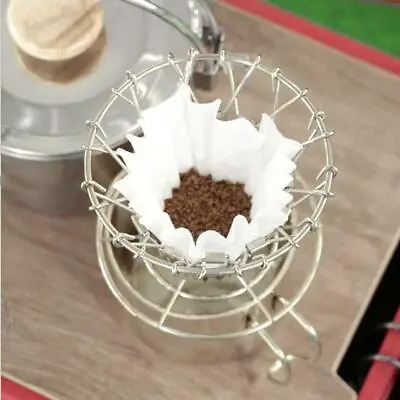 Coffee Filter Holder Removable Travel Collapsible Drip Rick Stainless Steel Rack • £10.08