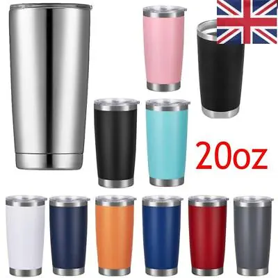Travel Beverage Tumbler Coffee Wine Cup Mug Insulated Stainless Steel 20 Oz • £8.29