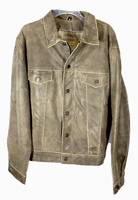 StS Ranchwear Distressed Leather Coat Men's M Brown The Cartwright Lined Jacket  • $179.97