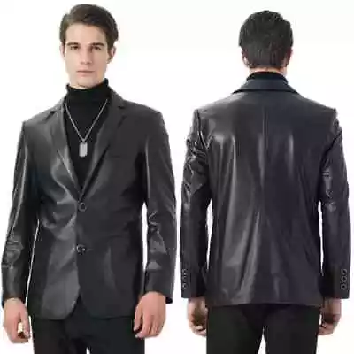 Men's Pure Handmade Stylish Formal Lambskin Soft Leather Blazer Coat Party Wear • $170