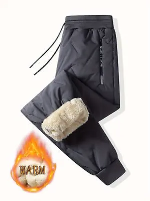 Men Winter Warm Fleece Lined Pants Outdoor Sports Camping Straight Pants Hiking • $19.19