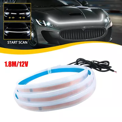 1.8m Start Scan Car LED DRL Hood Light Strip Engine Cover Daytime Running Light • $13.99