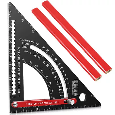 Woodworking Triangle Ruler Carpenter Framing Adjustable Square Protractor Tool ● • $22.70
