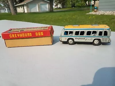 Vtg DAIYA Pennsylvania Lines Greyhound Bus Tin Friction Toy W/ Box Very Nice! • $299.99