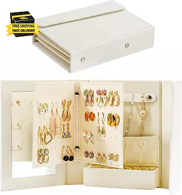 Jewelry Organizer Book For Girls Jewelry Storage Organizer Box With Mirror Por • $9.36