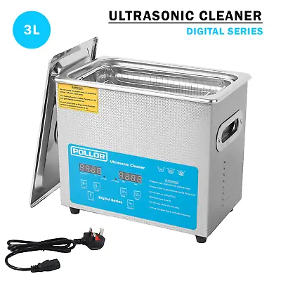 3L Digital Ultrasonic Cleaner Temperature Control Timer Cleaning Bath 40KHz • £81.99
