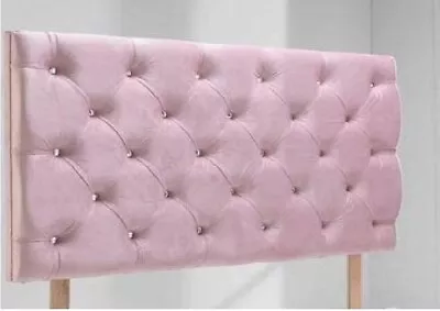 Chesterfield Bed Headboard In Plush Fabric S D K SK 20  26  30 H • £54