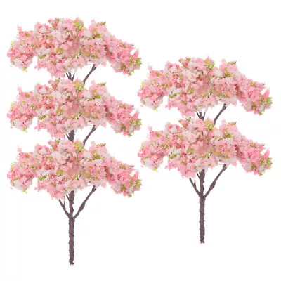  5 Pcs Miniature Cherry Tree Artificial Blossom Trees Simulated Flowering • $5.98