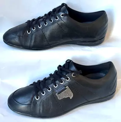 Versace Collection Black Leather Medusa Logo Low Men's SZ: EUR: 42 (U.S. 9) Used • $155