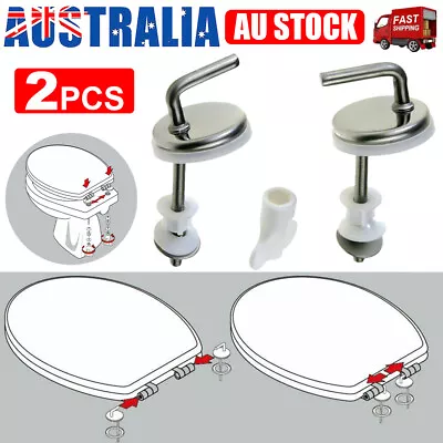 2pcs WC Toilet Seat Fitting Stainless Back To Wall Quick Release Hinges Bathroom • $19.85