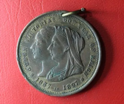 * 1897 Coronation Jubilee Bronze Medal Queen Victoria Australia Stokes  #pra03 • $5.18