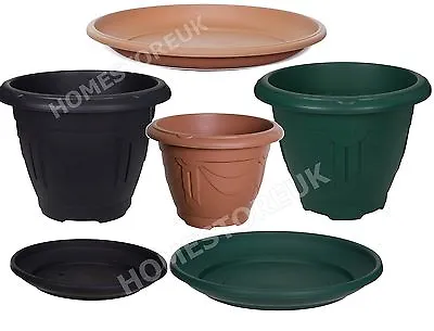 £4.49 • Buy Plastic Venetian Round Plant Pot Or Saucer Water Base Tray Plant Outside Garden