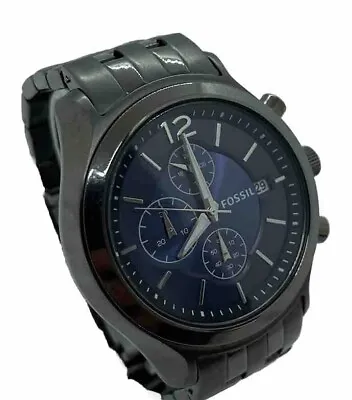 Fossil Gunmetal Grey Blue Chronograph Men’s Watch - Small Band • $29.99