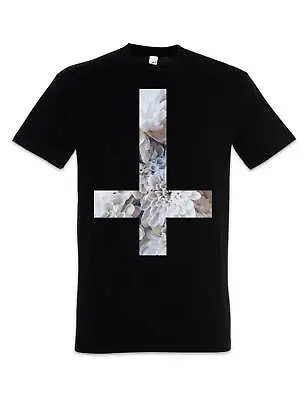 Inverted Flower Cross T-Shirt Symbol Pentagram 666 Sign Church Of Satan Satanism • £22.74