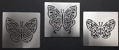 Lattice Filigree Lace Butterfly Stainless Steel Stencil Template 5cm Wingspan • £3.95