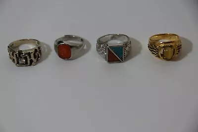 Men's Vintage Jewelry Rings Lot Gold Filled Sterling Estate Find  Lot Of 4 • $26