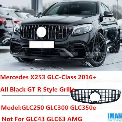 Gloss Black GT GTR Grille Grill For Mercedes X253 GLC250 GLC300 GLC350 2015-2019 • $79.99