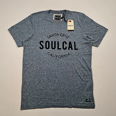 £6.29 • Buy SoulCal &Co Men's Blue Logo Print Textured Flecked T-shirt Top Size M / Medium 