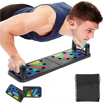 Push Up Board Rack 9 In 1  Exercise Fitness Home Workout Muscle Training Stands • £30.77