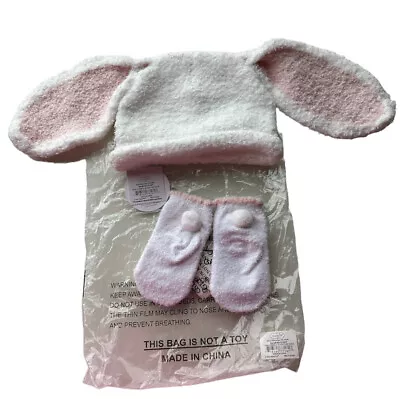 Mud Pie Baby Girl Bunny Hat Sock Set Easter Pink Size 0-12 M NEW • $18.99