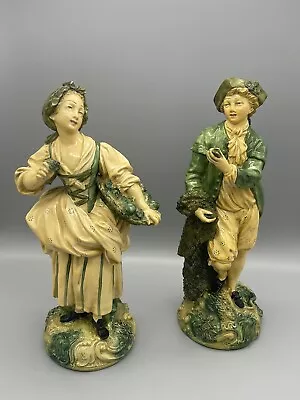 Vintage BORGHESE Niepold’s Figurines Fisherman Woman With Basket . • $129