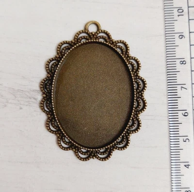 £0.99 • Buy Pendant Blank / Bezel Cup / Cabachon Setting / Jewellery Making / Antique Bronze