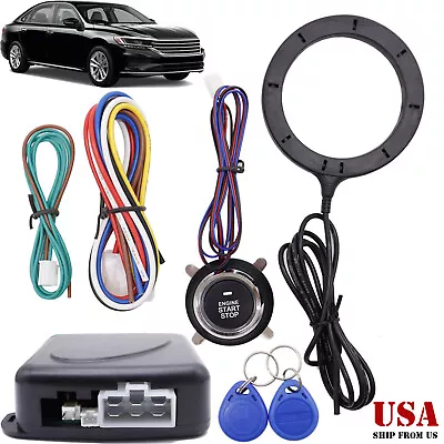 Car Ignition Switch RFID Engine Start Stop Button Keyless Entry Immobilizer Kit • $19.98