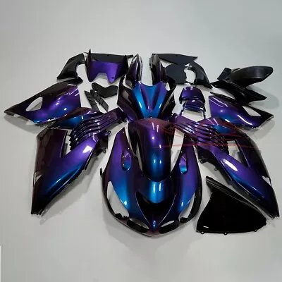 Chameleon Purple Blue Fairing Kit For Kawasaki Ninja ZX14 ZX14R 2006-2011 ZX1400 • $539.99