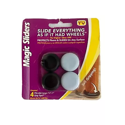 Magic Sliders Protect Grip Tips Floor Slides 7/8” - 1” 4-Pack #94225 NEW • $6.99