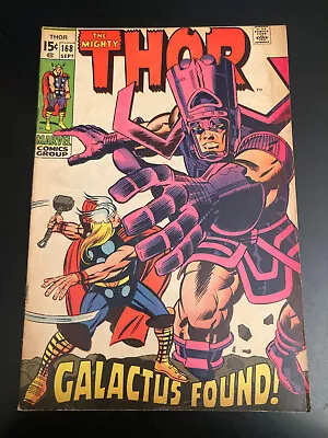 MIGHTY THOR #168 (Marvel Comics/1969) **Galactus Origin Key!** • $74.95