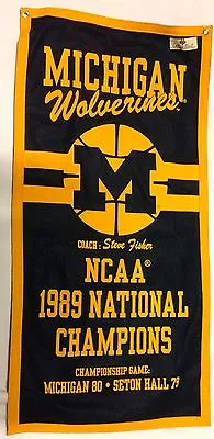 Michigan Wolverines 1989 Basketball NCAA  National Championship Banner  • $39.99