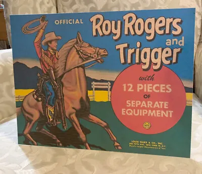 Roy Rogers & Trigger Marx 12 Pieces Toy Figure Box Top Repro Tabletop Standee • $10.99