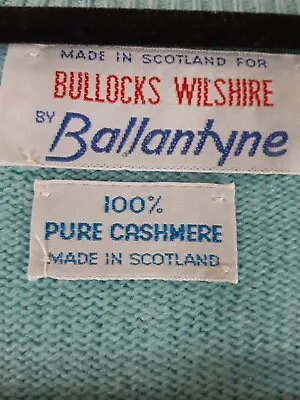 $48.99 • Buy Men's Vintage 100% Casmere Sweater Bullocks Wilshire BALLENTYNE Baby Blue VNeck