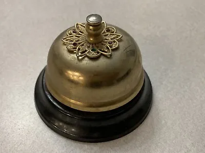 Vintage Brass Ornate Hotel Front Desk Bell ~Counter Bell Jewelled Embellished • $24.99