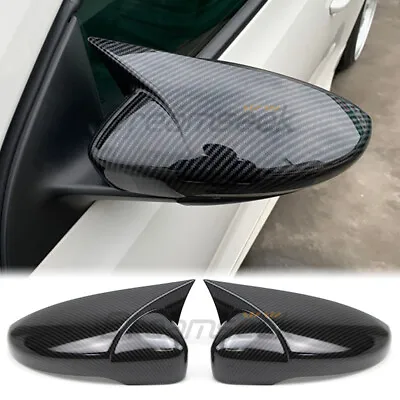 Side Rearview Mirror Cover Carbon Fiber Look For VW Scirocco Passat CC W/ Turn • $59.99