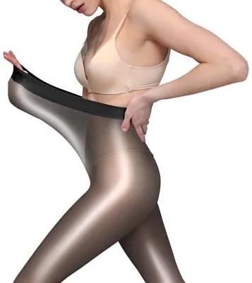$10.89 • Buy Women Pantyhose Stocking Oil Glossy Shiny Sheer Tights Open Crotch Plus Size