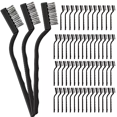 60 Pcs Mini Wire Brush Stainless Steel Brush Small Metal Brush For Cleaning Curv • $29.99